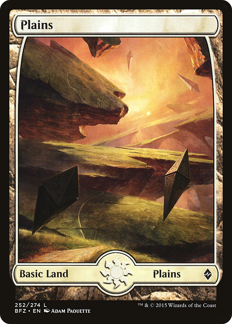 Plains (252) - Full Art (BFZ-252) - Battle for Zendikar Foil