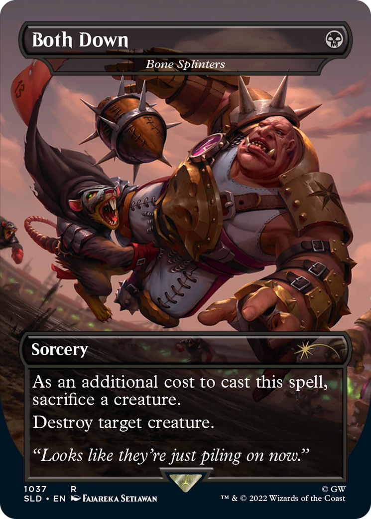 Both Down - Bone Splinters (Borderless) (SLD-1037) - Secret Lair Drop / Both Down (Borderless) Foil