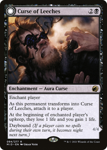 Curse of Leeches (MID-094)  Foil - Innistrad: Midnight Hunt: (Double Faced Transform)