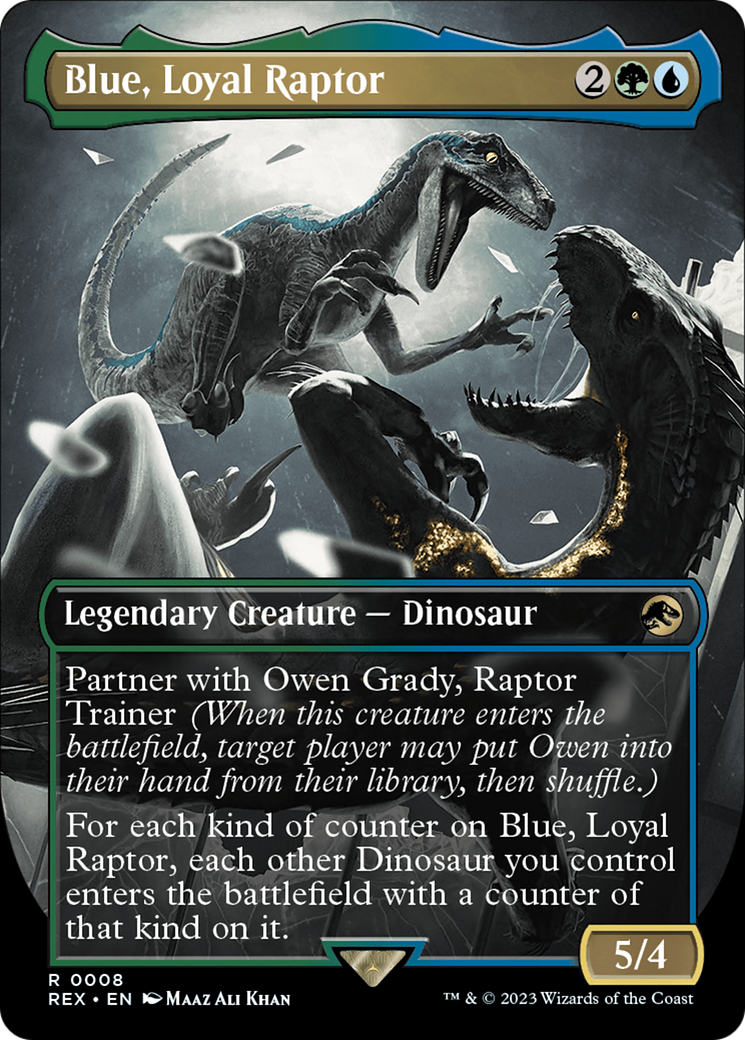Blue, Loyal Raptor (Borderless) (REX-008)  - Jurassic World Collection