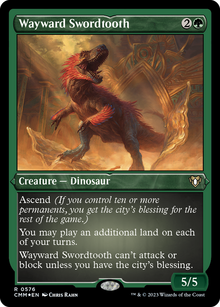 Wayward Swordtooth (CMM-576)  Etched Foil - Commander Masters