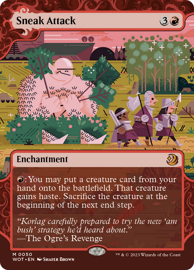 Sneak Attack (WOT-050)  Foil - Wilds of Eldraine: Enchanting Tales: (Showcase) (Borderless)