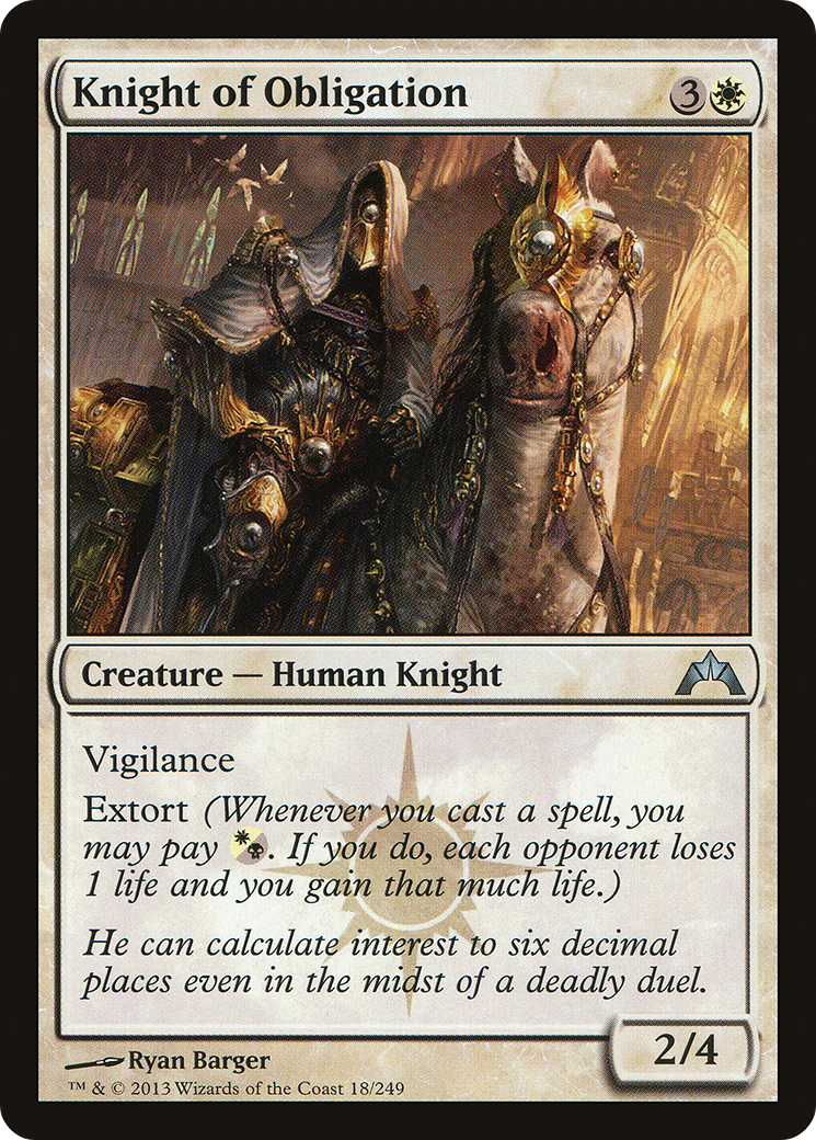 Knight of Obligation (GTC-018)  - Gatecrash