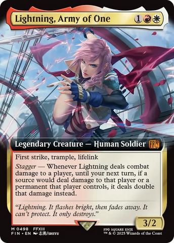 Lightning, Army of One (FIN-498) - FINAL FANTASY: (Extended Art) Foil