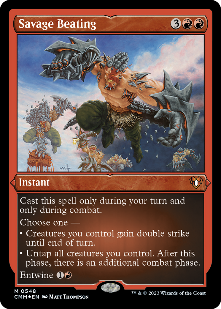Savage Beating (CMM-548)  Etched Foil - Commander Masters