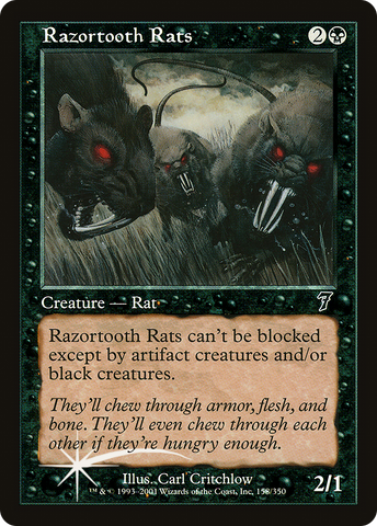 Razortooth Rats (7ED-158★) - Seventh Edition Foil