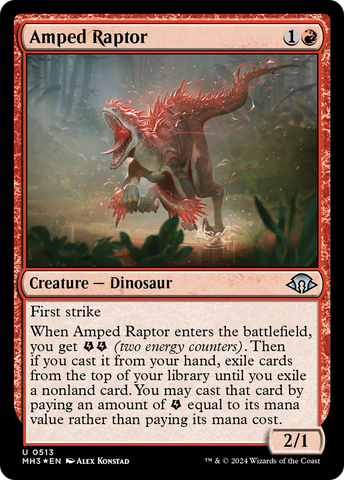 Amped Raptor (Ripple Foil) (MH3-513)  Foil - Modern Horizons 3
