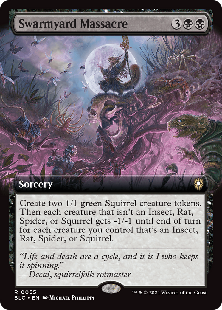 Swarmyard Massacre (Extended Art) (BLC-055)  - Bloomburrow Commander