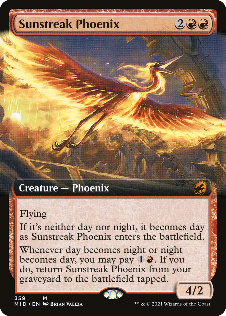Sunstreak Phoenix (Extended Art) (MID-359)  Foil - Innistrad: Midnight Hunt: (Extended Art)