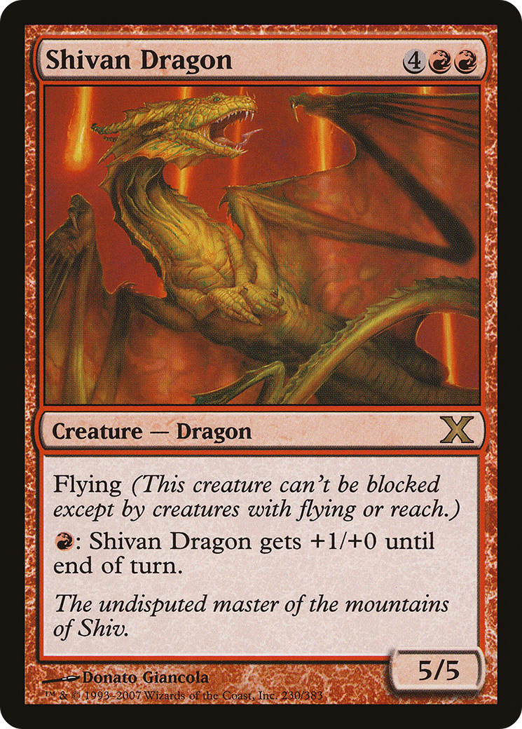 Shivan Dragon (10E-230)  - Tenth Edition