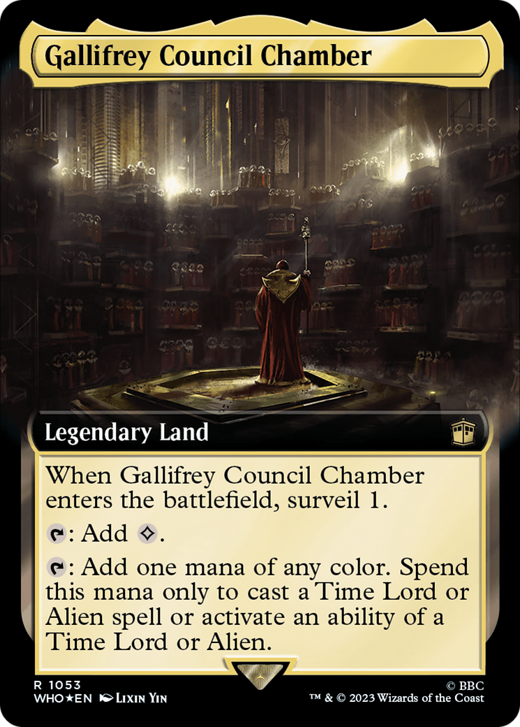 Gallifrey Council Chamber (Extended Art) (Surge Foil) (WHO-1053)  Foil - Doctor Who: (Extended Art)
