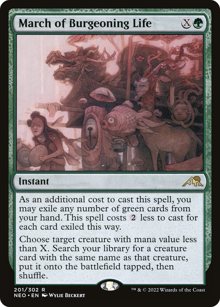 March of Burgeoning Life (NEO-201)  Foil - Kamigawa: Neon Dynasty