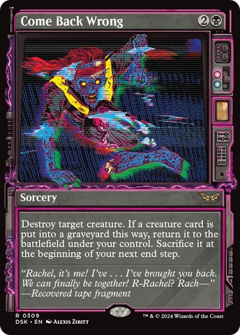 Come Back Wrong (Showcase) (DSK-309)  Foil - Duskmourn: House of Horror: (Showcase)