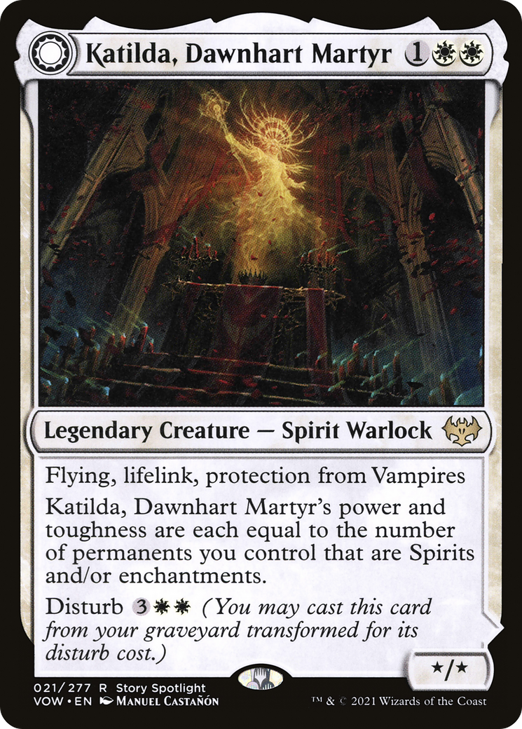 Katilda, Dawnhart Martyr (VOW-021)  Foil - Innistrad: Crimson Vow: (Double Faced Transform)
