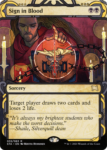 Sign in Blood (STA-032)  Foil - Strixhaven Mystical Archive: (Showcase) (Borderless)