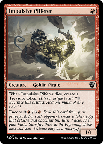 Impulsive Pilferer (OTC-171)  - Outlaws of Thunder Junction Commander