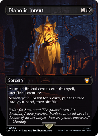 Diabolic Intent (Borderless) (LTC-526)  Foil - Tales of Middle-earth Commander
