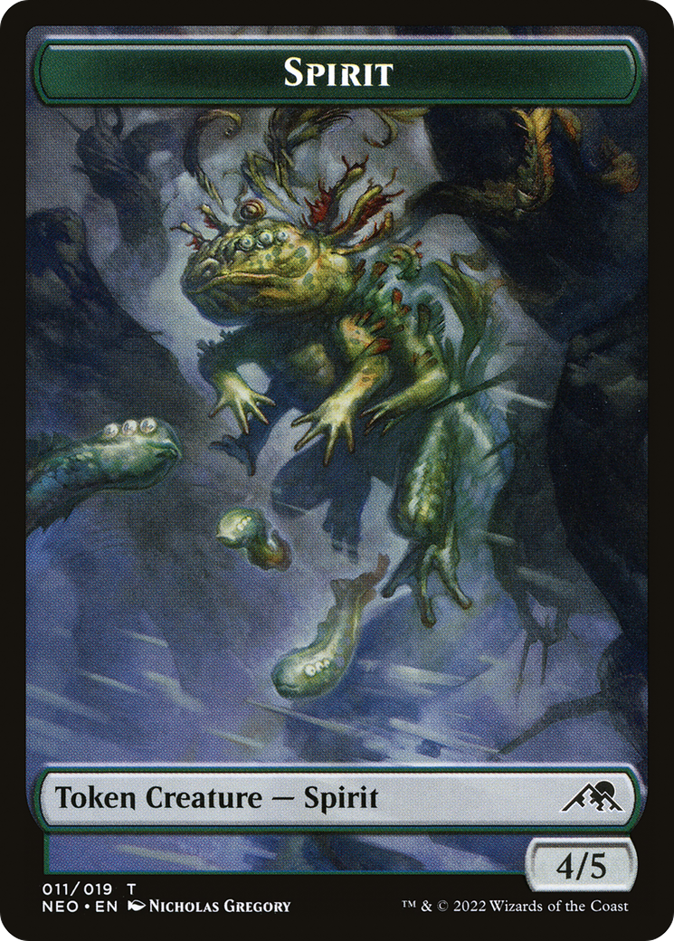 Spirit Token (011) (NEO-011) - Kamigawa: Neon Dynasty Tokens Foil