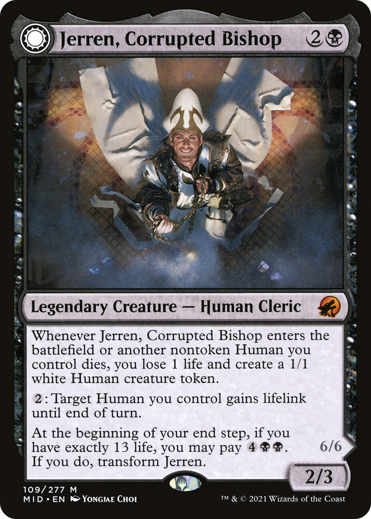 Jerren, Corrupted Bishop (MID-109) - Innistrad: Midnight Hunt: (Double Faced Transform) Foil