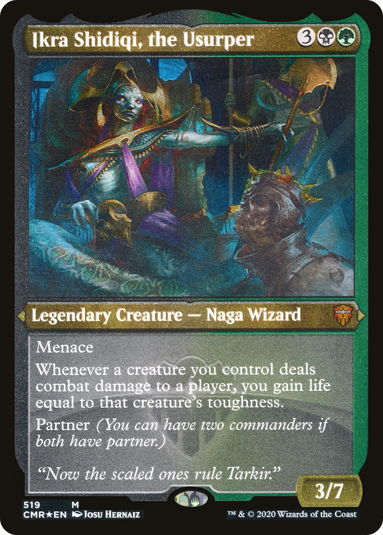 Ikra Shidiqi, the Usurper (Foil Etched) (CMR-519)  Foil - Commander Legends