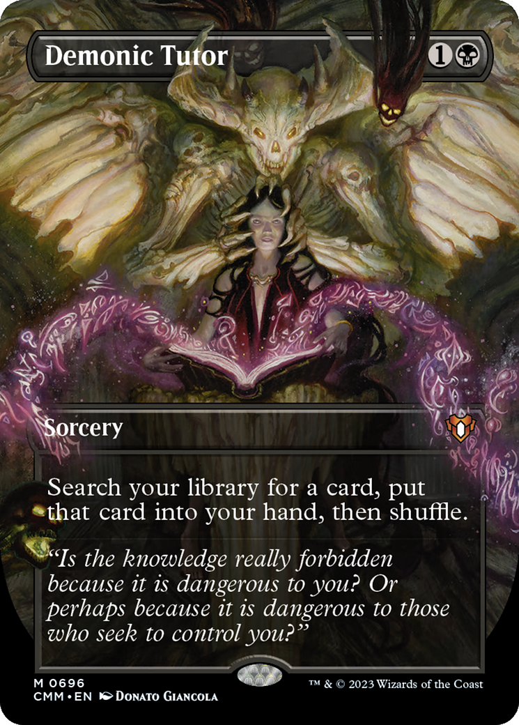 Demonic Tutor (Borderless) (CMM-696)  - Commander Masters