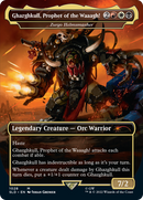 Ghazghkull, Prophet of the Waaagh! - Zurgo Helmsmasher (Borderless) (SLD-1028)  Foil - Secret Lair Drop / Ghazghkull, Prophet of the Waaagh!