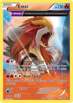 Entei (15) 015/98  - Reverse Holofoil XY  Ancient Origins - Holo Rare