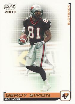 2003 Pacific CFL Canadian Football League Base Set of 110 Cards