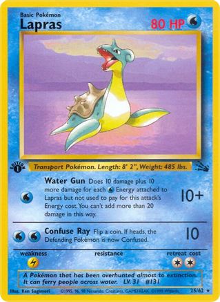 Lapras (25) 025/62  - 1st Edition Fossil - Rare