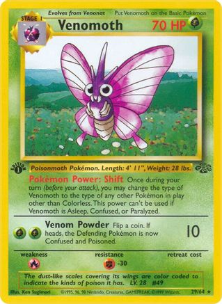 Venomoth (29) 029/64  - 1st Edition Jungle - Rare