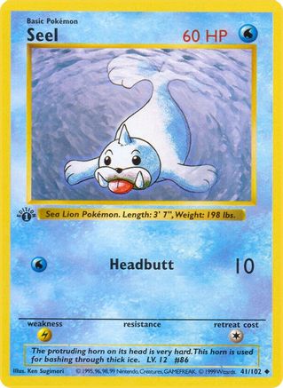 Seel 041/102  - 1st Edition Base Set Shadowless - Uncommon