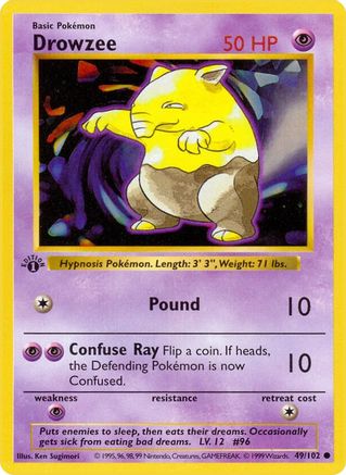 Drowzee 049/102  - Unlimited Base Set Shadowless - Common