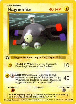Magnemite 053/102  - Unlimited Base Set Shadowless - Common
