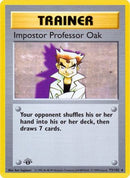 Impostor Professor Oak 073/102  - 1st Edition Base Set Shadowless - Rare