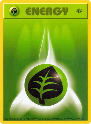 Grass Energy 099/102  - Unlimited Base Set Shadowless - Common