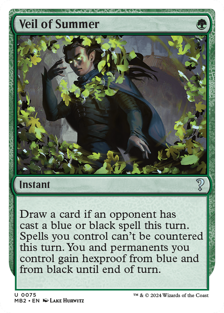 Veil of Summer (White Border) (MB2-075)  - Mystery Booster 2