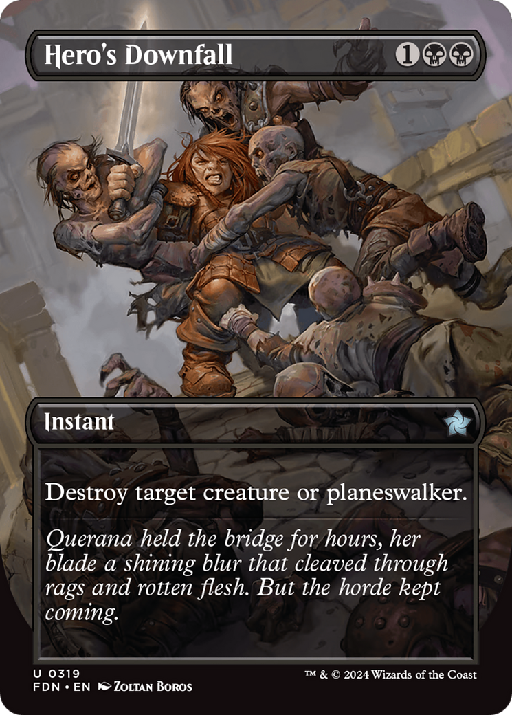 Hero's Downfall (FDN-319)  Foil - Foundations (Borderless)