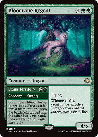 Bloomvine Regent // Claim Territory (TDM-136) - Tarkir: Dragonstorm Foil