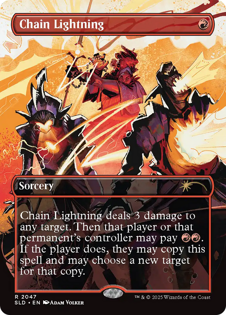 Chain Lightning (2047) (SLD-2047)  - Secret Lair Drop (Borderless)