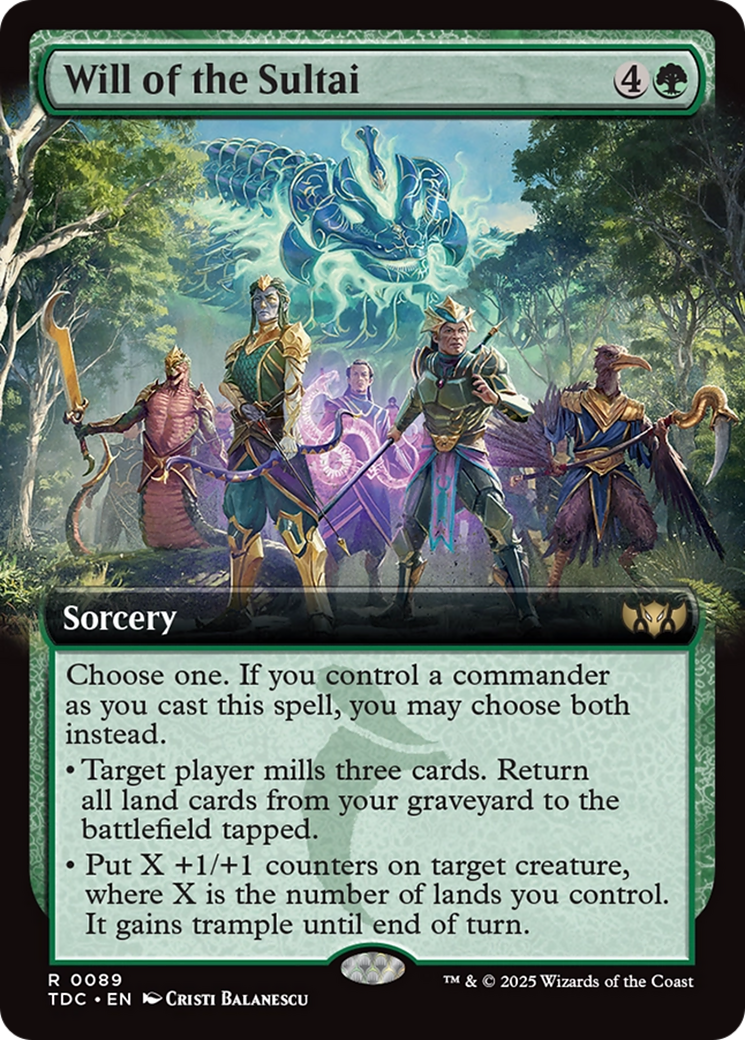 Will of the Sultai (Extended Art) (TDC-089) - Commander: Tarkir: Dragonstorm: (Extended Art)