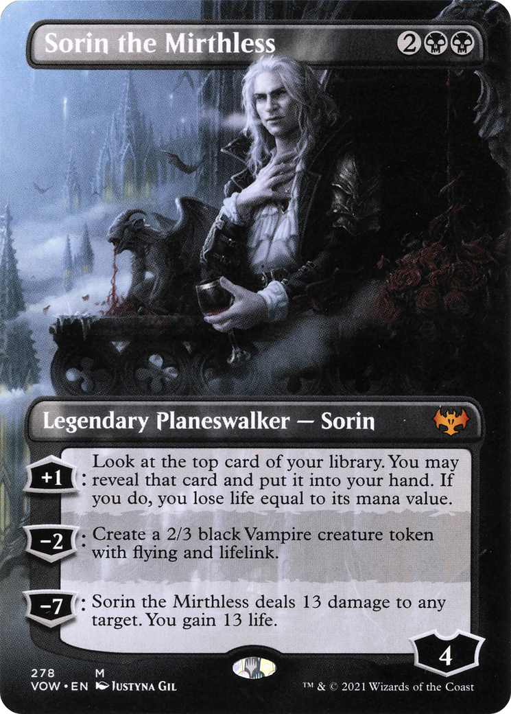 Sorin the Mirthless (Borderless) (VOW-278)  Foil - Innistrad: Crimson Vow