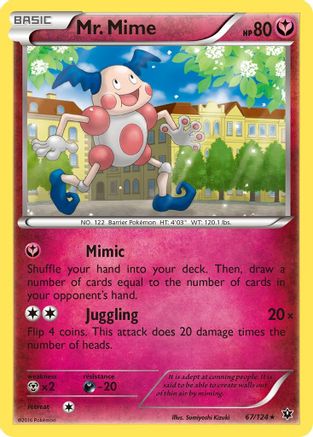 Mr. Mime 067/124  - Reverse Holofoil XY  Fates Collide - Rare