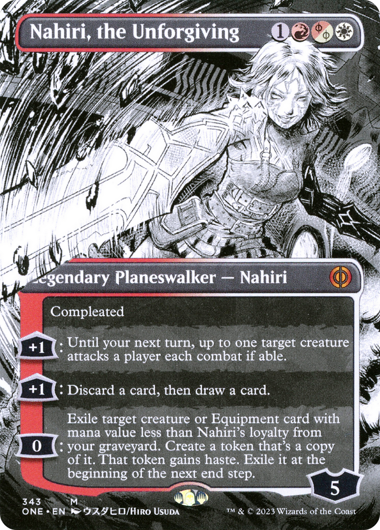 Nahiri, the Unforgiving (Borderless) (ONE-343)  Foil - Phyrexia: All Will Be One: (Showcase)