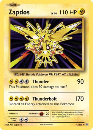 Zapdos 042/108  - Holofoil XY  Evolutions - Holo Rare
