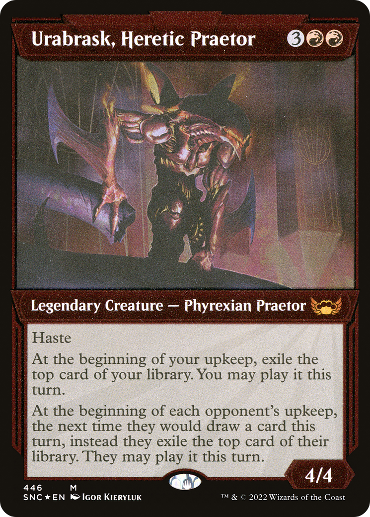 Urabrask, Heretic Praetor (Showcase) (Foil Etched) (SNC-446)  Foil - Streets of New Capenna: (Showcase)