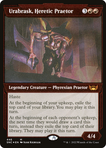 Urabrask, Heretic Praetor (Showcase) (Foil Etched) (SNC-446)  Foil - Streets of New Capenna: (Showcase)