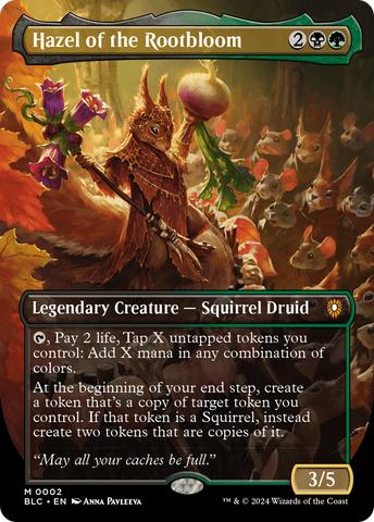 Hazel of the Rootbloom (Borderless) (BLC-002)  Foil - Bloomburrow Commander