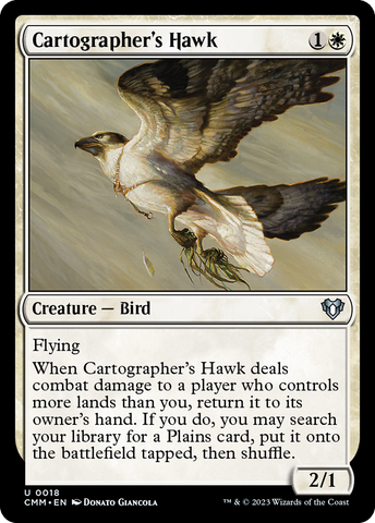 Cartographer's Hawk (CMM-018)  Foil - Commander Masters
