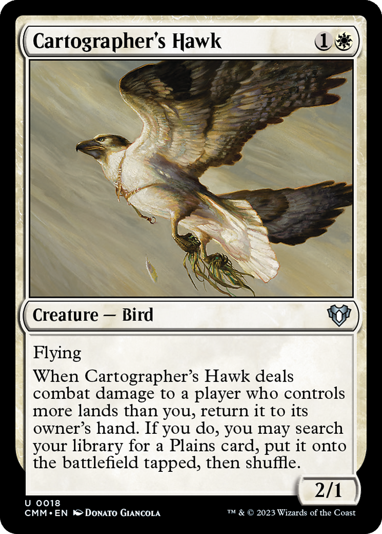 Cartographer's Hawk (CMM-018)  Foil - Commander Masters
