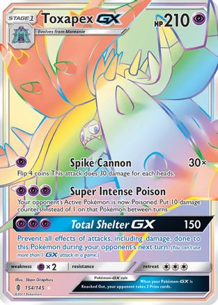 Toxapex GX (Secret) 154  - Holofoil SM  Guardians Rising - Secret Rare